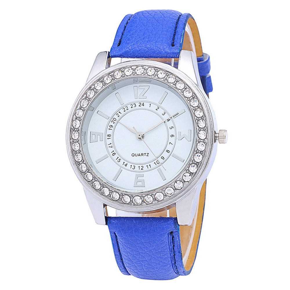 Women Fashion Leather Band Analog Quartz Round Wrist Watch Watches